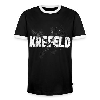 Krefeld Allemagne Ville Police Grunge Splash - T-shirt contrasté Homme - noir/blanc - Devant - AI Model Female 172 light (172cm) & AI Model Male 178 light (178cm)