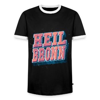 Heilbronn Deutschland Stadt Schrift Vintage Retro - Männer Kontrast-T-Shirt - Schwarz/Weiß - Vorne - AI Model Female 172 light (172cm) & AI Model Male 178 light (178cm)