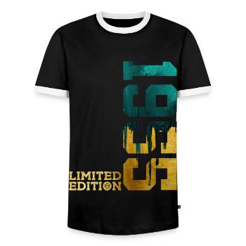 71E ANNIVERSAIRE ÉDITION LIMITÉE 1955 - T-shirt contrasté Homme - noir/blanc - Devant - AI Model Female 172 light (172cm) & AI Model Male 178 light (178cm)