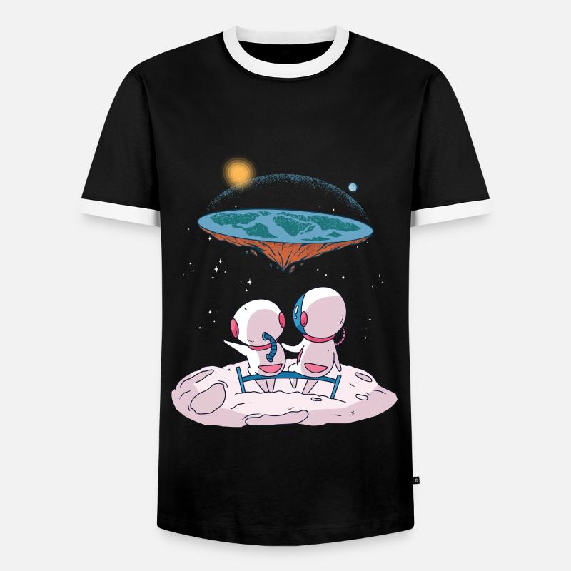 The earth is flat - Men's Ringer Shirt - black/white