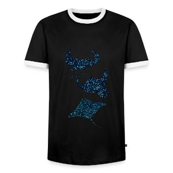 Raies Manta Raie Manta - T-shirt contrasté Homme - noir/blanc - Devant - AI Model Female 172 light (172cm) & AI Model Male 178 light (178cm)