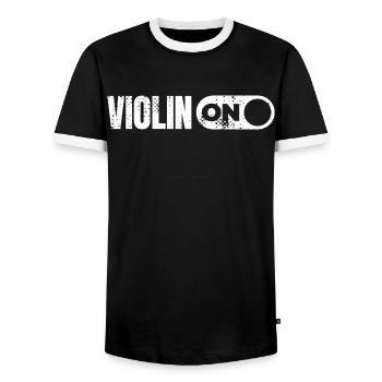 Lustige Violine - Männer Kontrast-T-Shirt - Schwarz/Weiß - Vorne - AI Model Female 172 light (172cm) & AI Model Male 178 light (178cm)