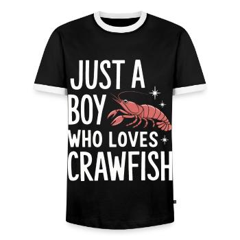 Homards, crabes, crevettes, fruits de mer - T-shirt contrasté Homme - noir/blanc - Devant - AI Model Female 172 light (172cm) & AI Model Male 178 light (178cm)