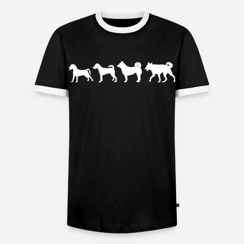 Hund Evolution - Männer Kontrast-T-Shirt - Schwarz/Weiß