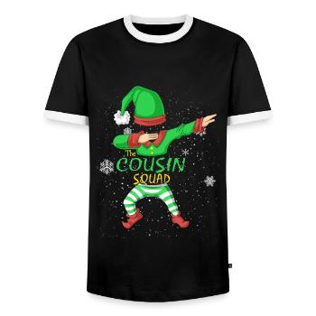 Cousin Squad Elf Familie Matching - Männer Kontrast-T-Shirt - Schwarz/Weiß - Vorne - AI Model Female 172 light (172cm) & AI Model Male 178 light (178cm)