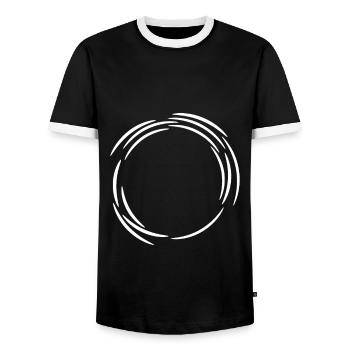 Kreis Design Symbol Weiß Linie Linien - Männer Kontrast-T-Shirt - Schwarz/Weiß - Vorne - AI Model Female 172 light (172cm) & AI Model Male 178 light (178cm)
