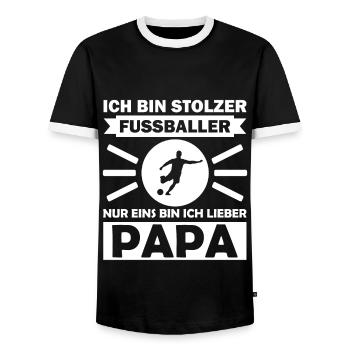 Geschenk Fussball Vater Lustiger Spruch - Männer Kontrast-T-Shirt - Schwarz/Weiß - Vorne - AI Model Female 172 light (172cm) & AI Model Male 178 light (178cm)