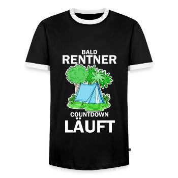 Bald Rentner Countdown läuft - Männer Kontrast-T-Shirt - Schwarz/Weiß - Vorne - AI Model Female 172 light (172cm) & AI Model Male 178 light (178cm)