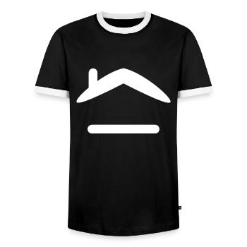 Roof - Men's Ringer Shirt - black/white - Front - AI Model Female 172 light (172cm) & AI Model Male 178 light (178cm)