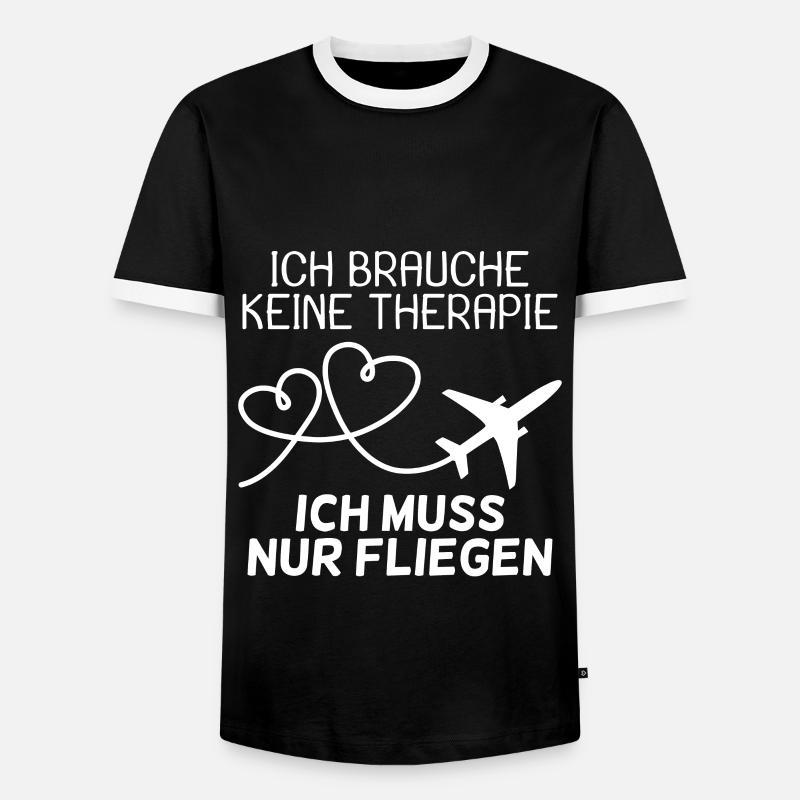 Flugzeug - Männer Kontrast-T-Shirt - Schwarz/Weiß