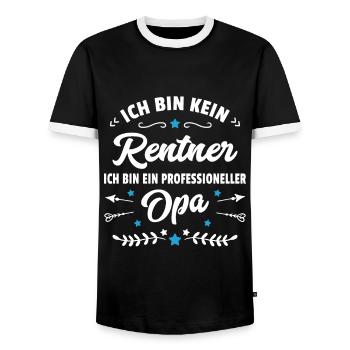 Lustiger Spruch Opa Ruhestand Rentner Geschenk - Männer Kontrast-T-Shirt - Schwarz/Weiß - Vorne - AI Model Female 172 light (172cm) & AI Model Male 178 light (178cm)