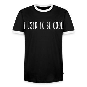 Avant J'étais Cool | Humour Parents Rétro - T-shirt contrasté Homme - noir/blanc - Devant - AI Model Female 172 light (172cm) & AI Model Male 178 light (178cm)