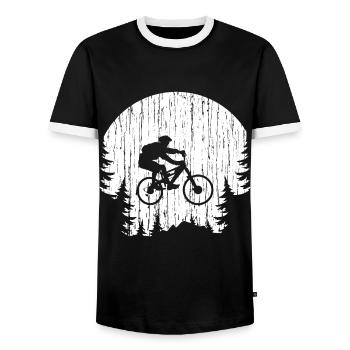VTT - T-shirt contrasté Homme - noir/blanc - Devant - AI Model Female 172 light (172cm) & AI Model Male 178 light (178cm)