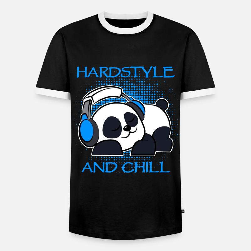 Hardstyle Panda - Männer Kontrast-T-Shirt - Schwarz/Weiß