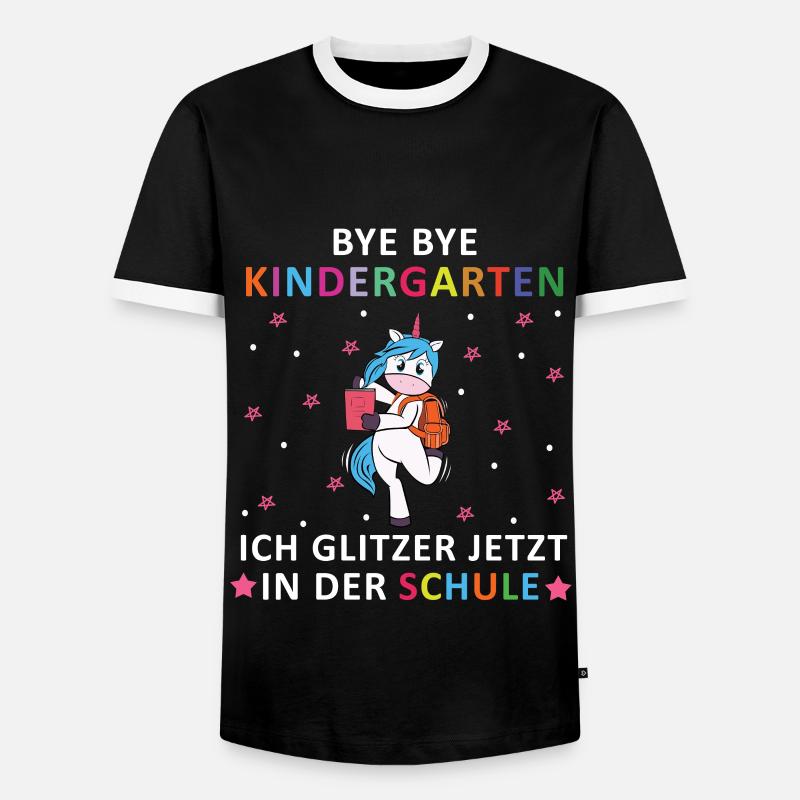 Bye Bye Kindergarten - Männer Kontrast-T-Shirt - Schwarz/Weiß