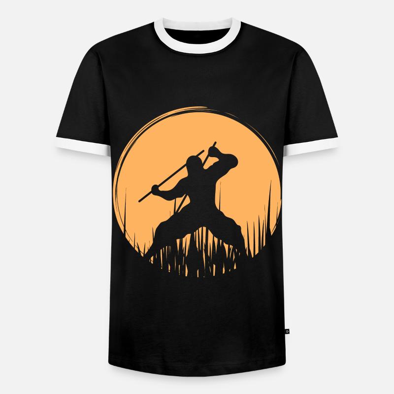 Ninja - Men's Ringer Shirt - black/white