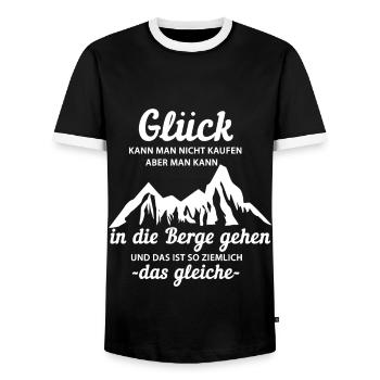 Glück In Den Bergen - Männer Kontrast-T-Shirt - Schwarz/Weiß - Vorne - AI Model Female 172 light (172cm) & AI Model Male 178 light (178cm)