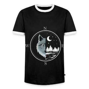 Scouts Wild Nature - Men's Ringer Shirt - black/white - Front - AI Model Female 172 light (172cm) & AI Model Male 178 light (178cm)