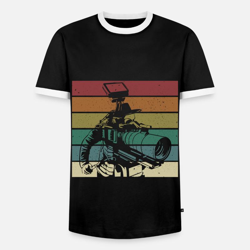 camera operator - Men's Ringer Shirt - black/white
