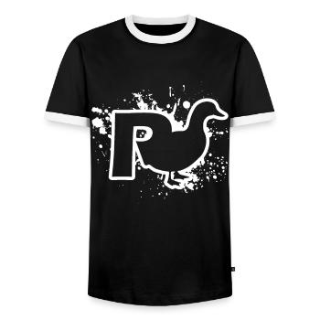 Duck pension - Men's Ringer Shirt - black/white - Front - AI Model Female 172 light (172cm) & AI Model Male 178 light (178cm)