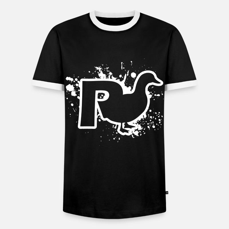 Duck pension - Men's Ringer Shirt - black/white