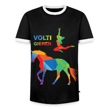 Vaulting - Men's Ringer Shirt - black/white - Front - AI Model Female 172 light (172cm) & AI Model Male 178 light (178cm)