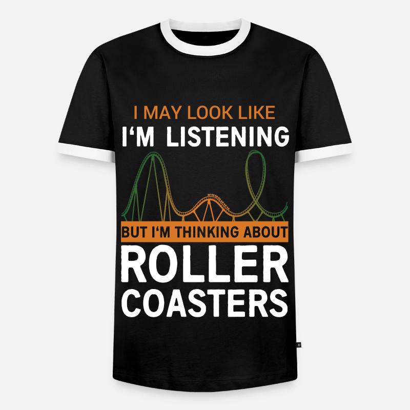 roller coaster - Men's Ringer Shirt - black/white