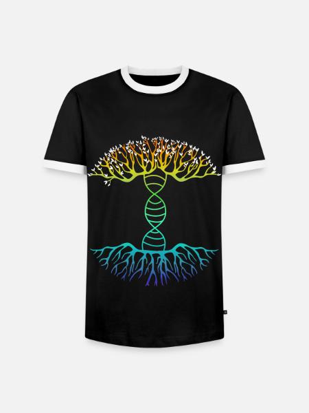 DNA family tree - Men's Ringer Shirt - black/white