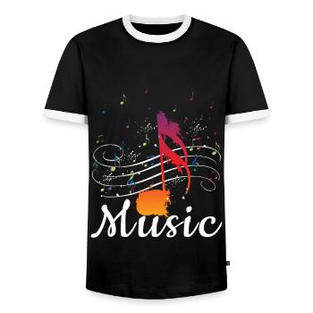 Musik Ist Bunt - Männer Kontrast-T-Shirt - Schwarz/Weiß - Vorne - AI Model Female 172 light (172cm) & AI Model Male 178 light (178cm)