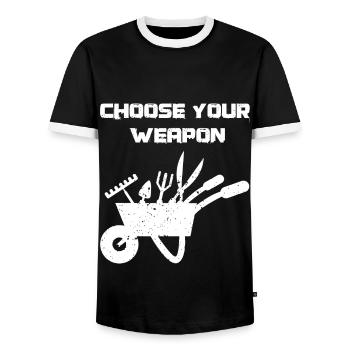 Gärtner Lustig - Männer Kontrast-T-Shirt - Schwarz/Weiß - Vorne - AI Model Female 172 light (172cm) & AI Model Male 178 light (178cm)