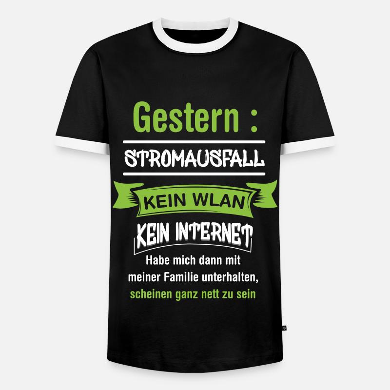 Computerfreak mit Stromausfall - Männer Kontrast-T-Shirt - Schwarz/Weiß