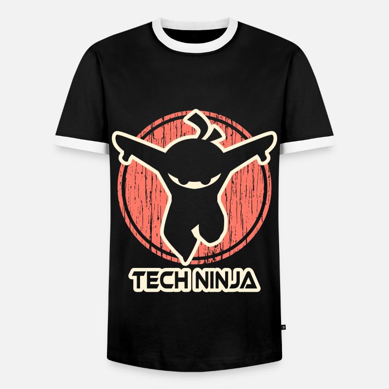 Tech ninja - Men's Ringer Shirt - black/white