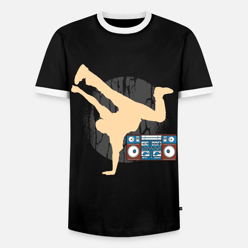 Breakdancer - Männer Kontrast-T-Shirt - Schwarz/Weiß