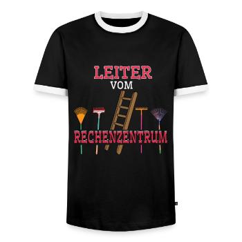 Leiter Vom Rechenzentrum Gärtnerei IT Informatik - Männer Kontrast-T-Shirt - Schwarz/Weiß - Vorne - AI Model Female 172 light (172cm) & AI Model Male 178 light (178cm)