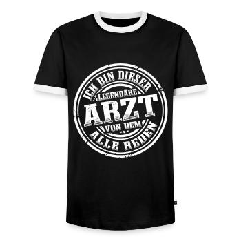 Arzt Legende Mediziner Hausarzt - Männer Kontrast-T-Shirt - Schwarz/Weiß - Vorne - AI Model Female 172 light (172cm) & AI Model Male 178 light (178cm)