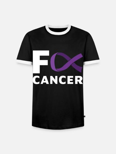 F Cancer Purple Pancreatic Cancer - Männer Kontrast-T-Shirt - Schwarz/Weiß