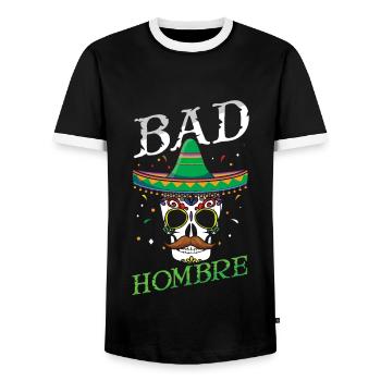 Skeleton Bones Mexican Mexico Bad Cinco De Mayo - Männer Kontrast-T-Shirt - Schwarz/Weiß - Vorne - AI Model Female 172 light (172cm) & AI Model Male 178 light (178cm)