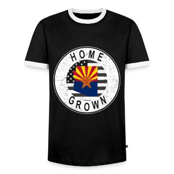 Carte terrestre Amérique Drapeau américain Arizona cultivé à la maison - T-shirt contrasté Homme - noir/blanc - Devant - AI Model Female 172 light (172cm) & AI Model Male 178 light (178cm)