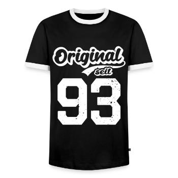 29. Geburtstag Original seit 1993 29 Jahre - Männer Kontrast-T-Shirt - Schwarz/Weiß - Vorne - AI Model Female 172 light (172cm) & AI Model Male 178 light (178cm)