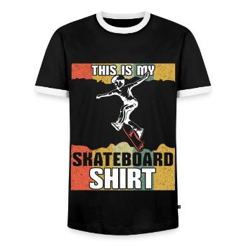 Patinage vintage Skate Skate This My Skateboard - T-shirt contrasté Homme - noir/blanc - Devant - AI Model Female 172 light (172cm) & AI Model Male 178 light (178cm)