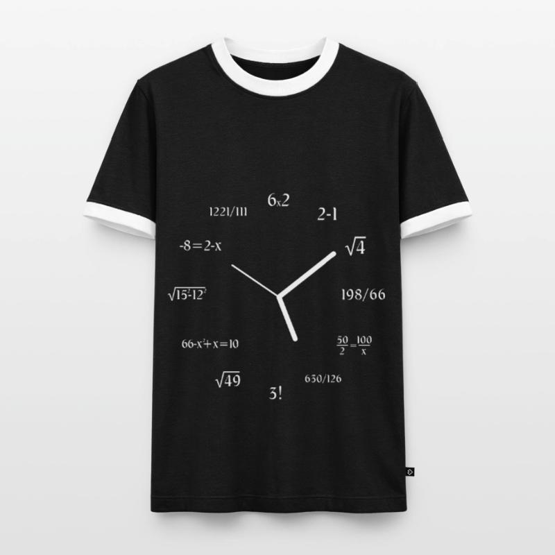 Math Clock Math Meme Math Lover Joke Math Men's Ringer Shirt