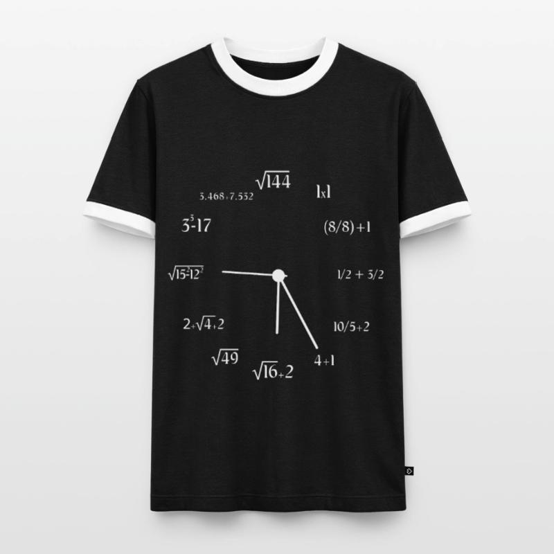 Math Formula Math Clock Math Meme Joke Math Men's Ringer Shirt