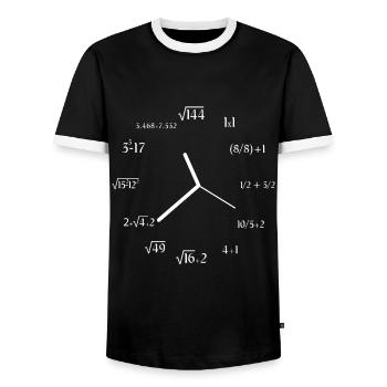 Formula Math Meme Math Equation Funny Math Clock - Men's Ringer Shirt - black/white - Front - AI Model Female 172 light (172cm) & AI Model Male 178 light (178cm)