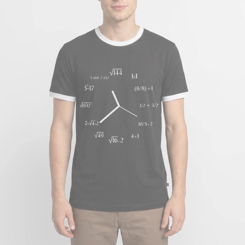 Formula Math Meme Math Equation Funny Math Clock Men's Ringer Shirt