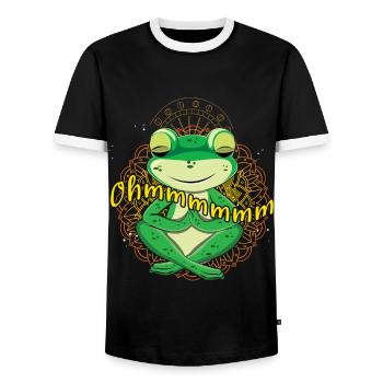 Zen Namaste Mandala Méditez Frog Animal Yoga - T-shirt contrasté Homme - noir/blanc - Devant - AI Model Female 172 light (172cm) & AI Model Male 178 light (178cm)
