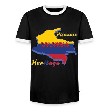 Mois du patrimoine hispanique en Colombie - T-shirt contrasté Homme - noir/blanc - Devant - AI Model Female 172 light (172cm) & AI Model Male 178 light (178cm)