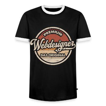 Webdesigner Original Lustiges Webdesign - Männer Kontrast-T-Shirt - Schwarz/Weiß - Vorne - AI Model Female 172 light (172cm) & AI Model Male 178 light (178cm)