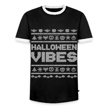 Motif de point Funny Creatures Vibes Halloween - T-shirt contrasté Homme - noir/blanc - Devant - AI Model Female 172 light (172cm) & AI Model Male 178 light (178cm)