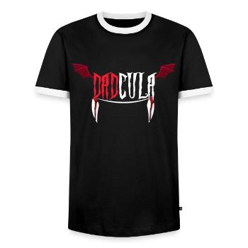Chauve-souris Drôle Papa Vampire Horreur Effrayant Halloween - T-shirt contrasté Homme - noir/blanc - Devant - AI Model Female 172 light (172cm) & AI Model Male 178 light (178cm)
