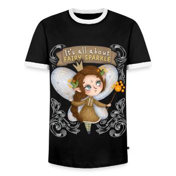 Feen, Märchenfee, Spruch, gute Fee, Fairycore - Männer Kontrast-T-Shirt - Schwarz/Weiß - Vorne - AI Model Female 172 light (172cm) & AI Model Male 178 light (178cm)
